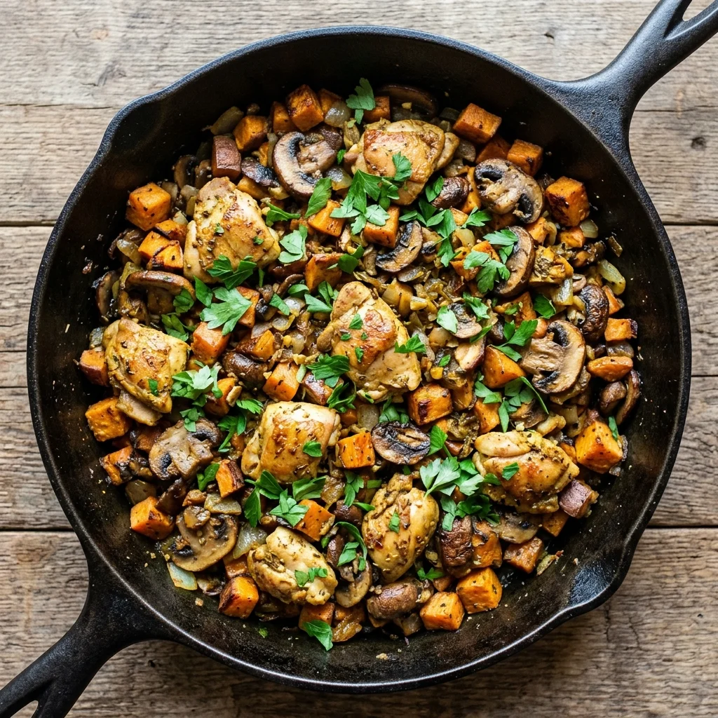 Garlic-Mushroom Chicken Hash