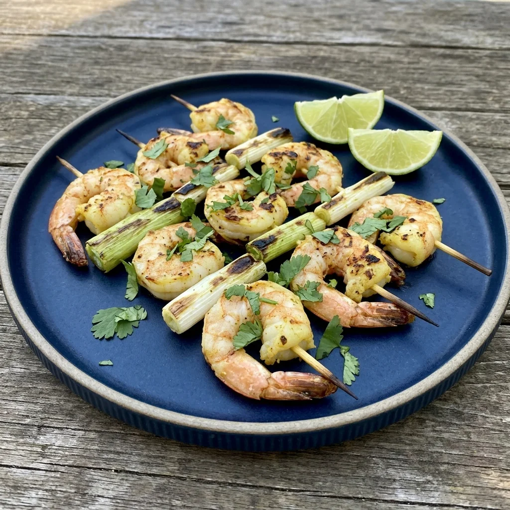 Ginger-Scallion Shrimp Skewers