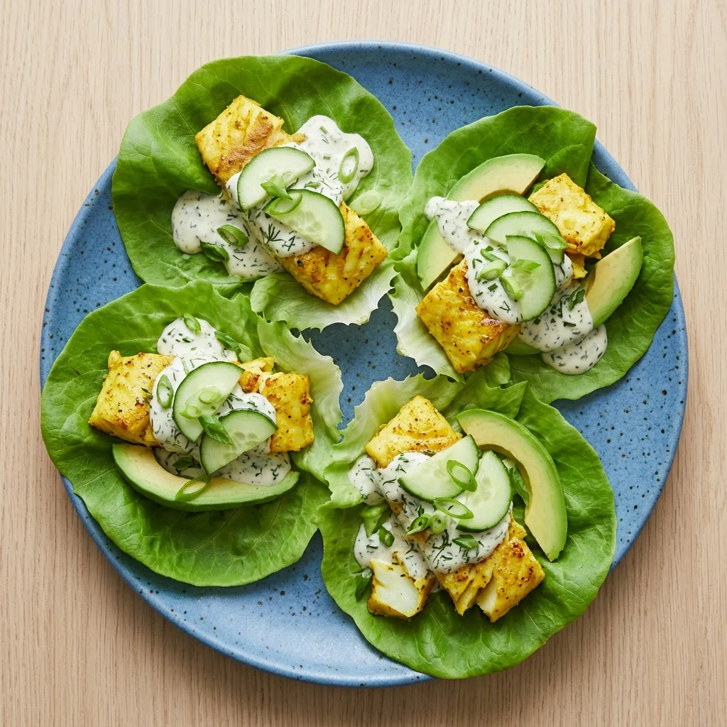 Herb-Ranch Fish Lettuce Tacos