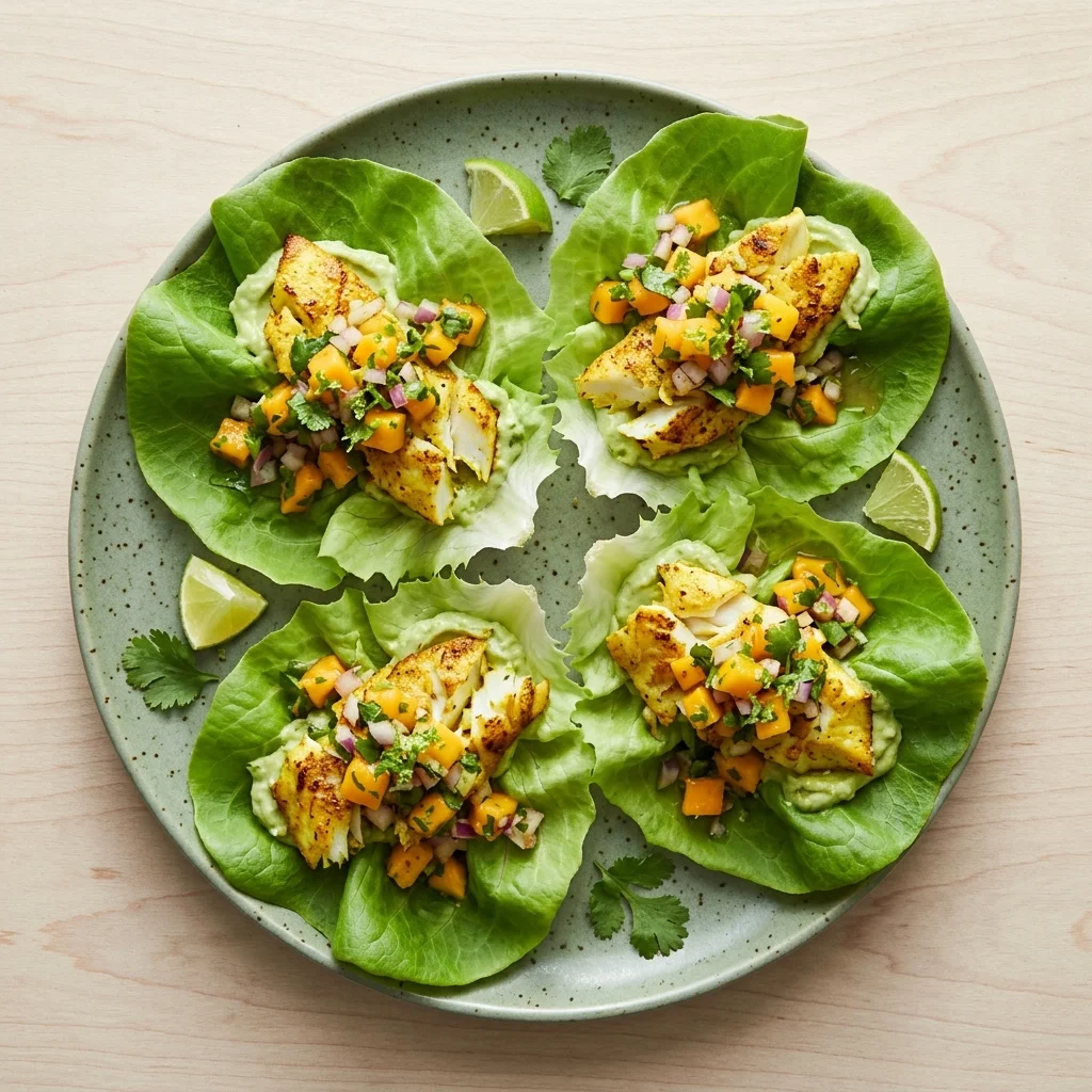 Mango-Lime Fish Lettuce Tacos