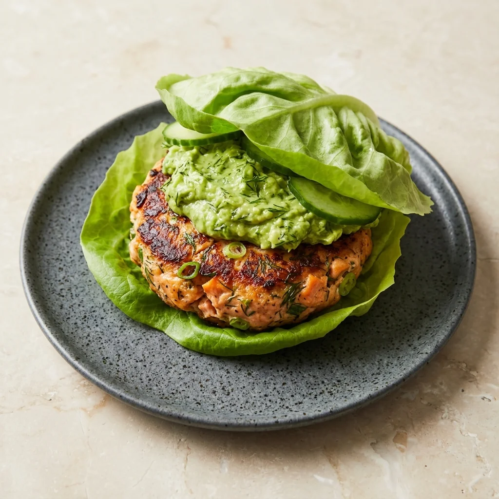 Salmon & Dill Burger with Avocado