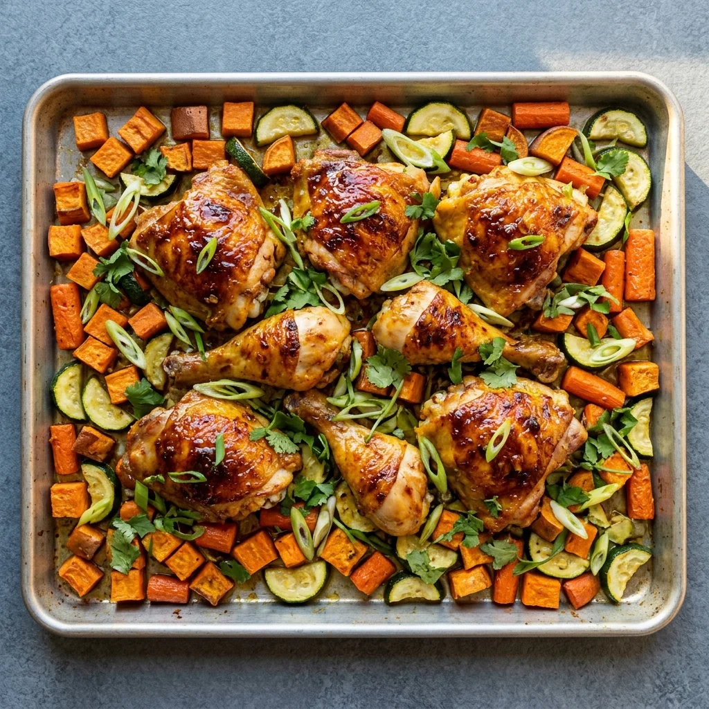 Sheet Pan Ginger-Scallion Chicken Dinner