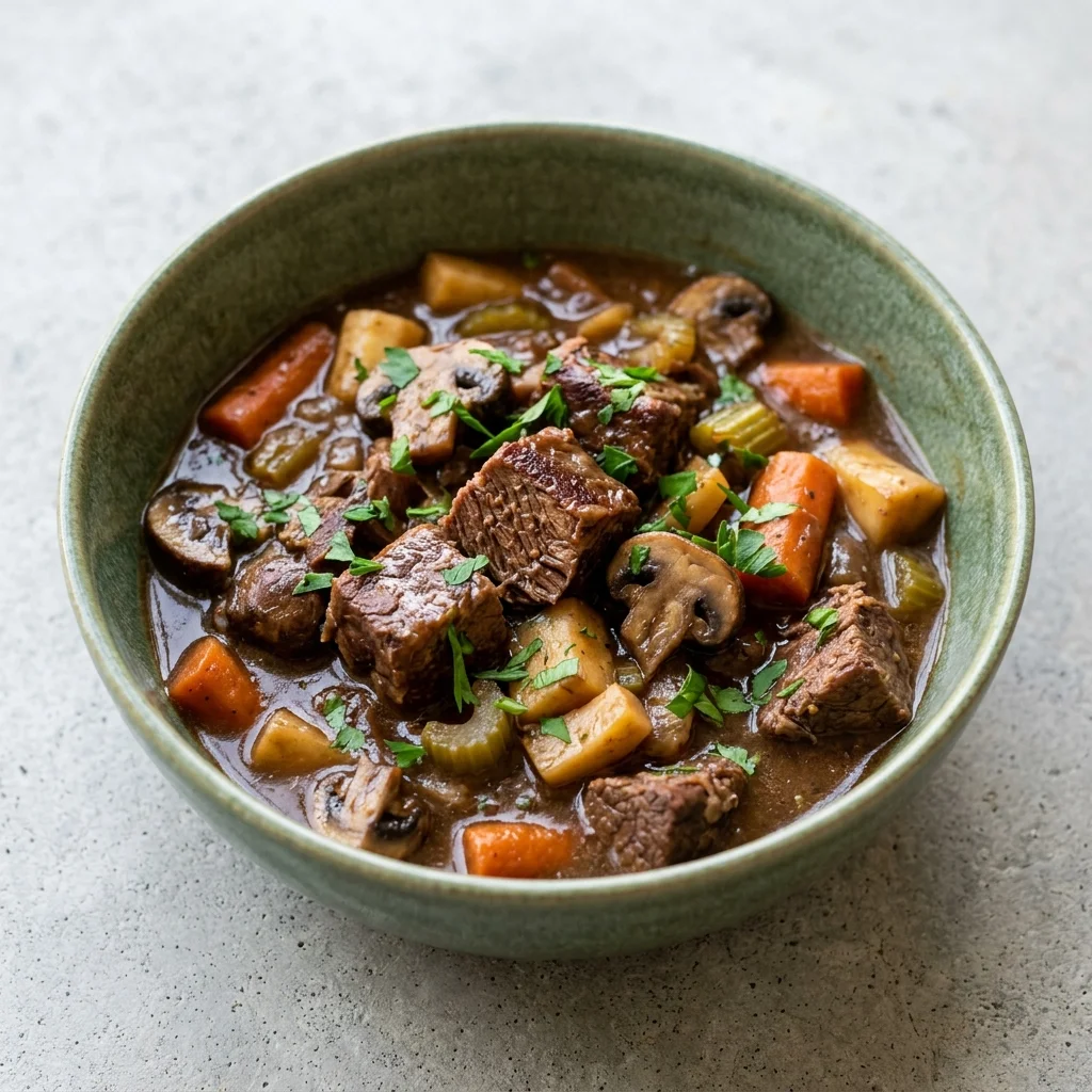 Crockpot Beef and Mushroom Stew