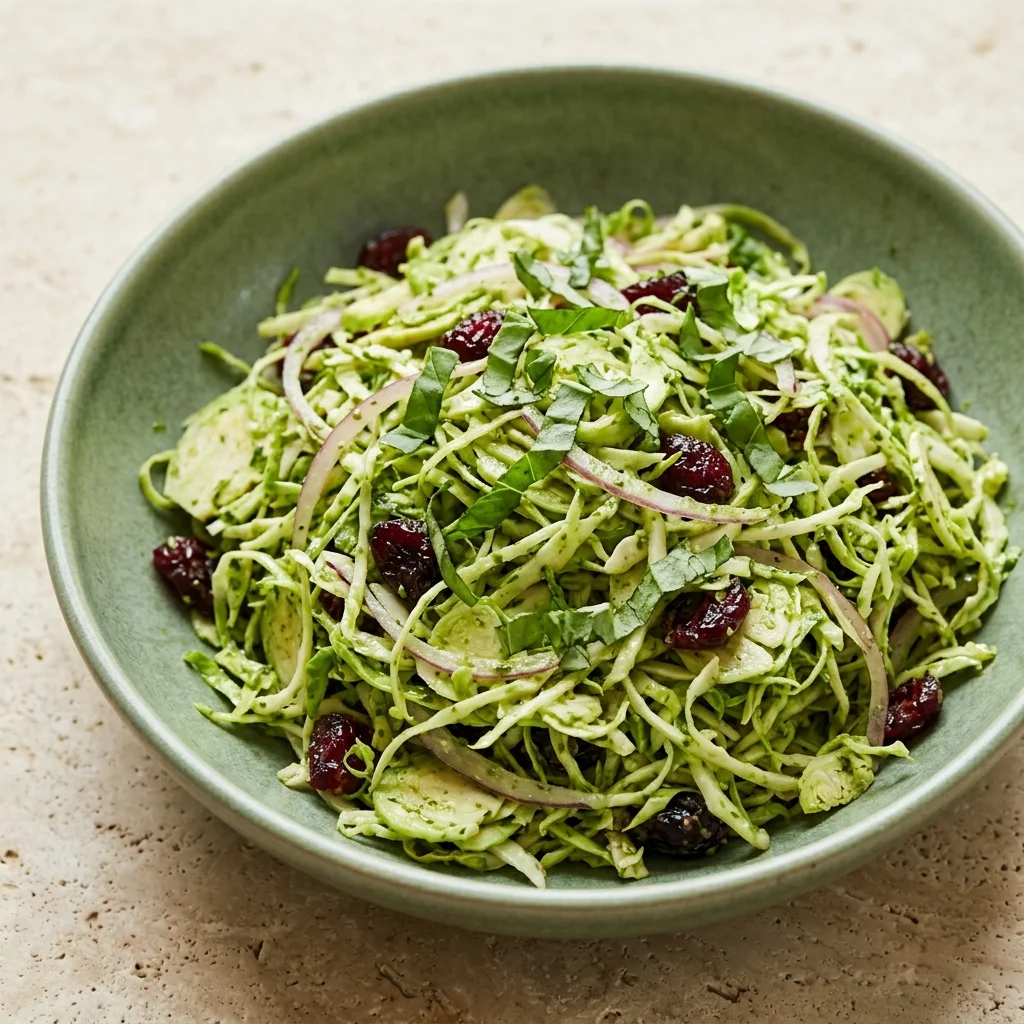 Basil-Pesto Brussels Sprout Salad