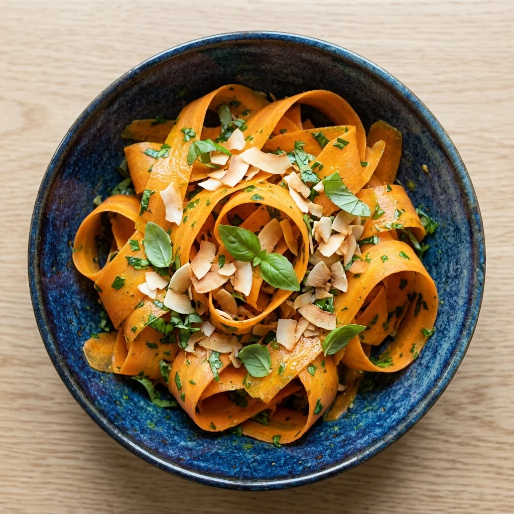 Carrot Ribbon Salad with Basil-Herb Dressing
