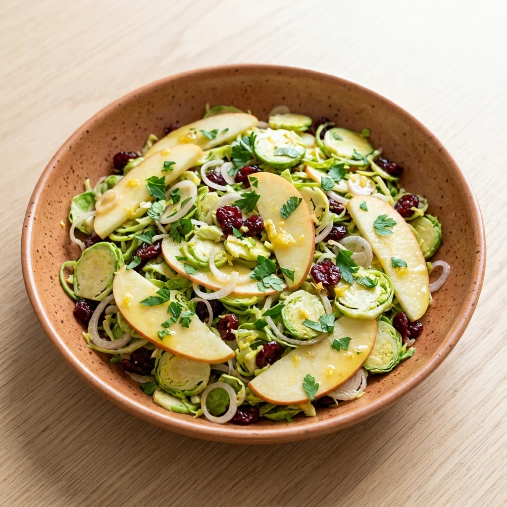 Brussels Sprout & Apple Salad with Honey-Ginger Dressing