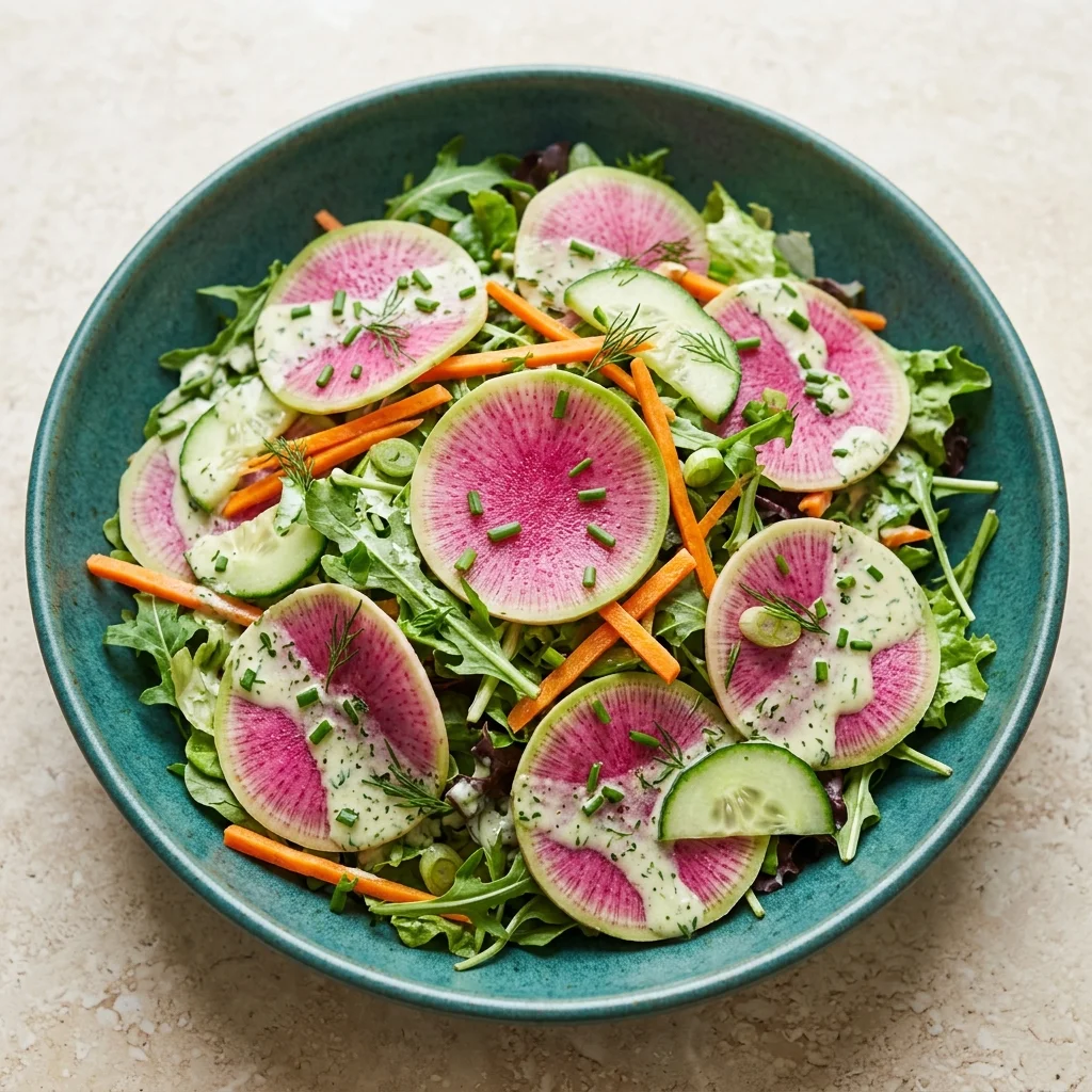 Coconut-Ranch Watermelon Radish Salad