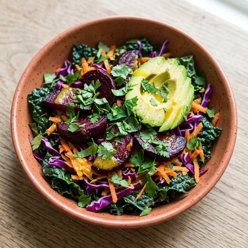 Roasted Beet & Shredded Kale Detox Salad