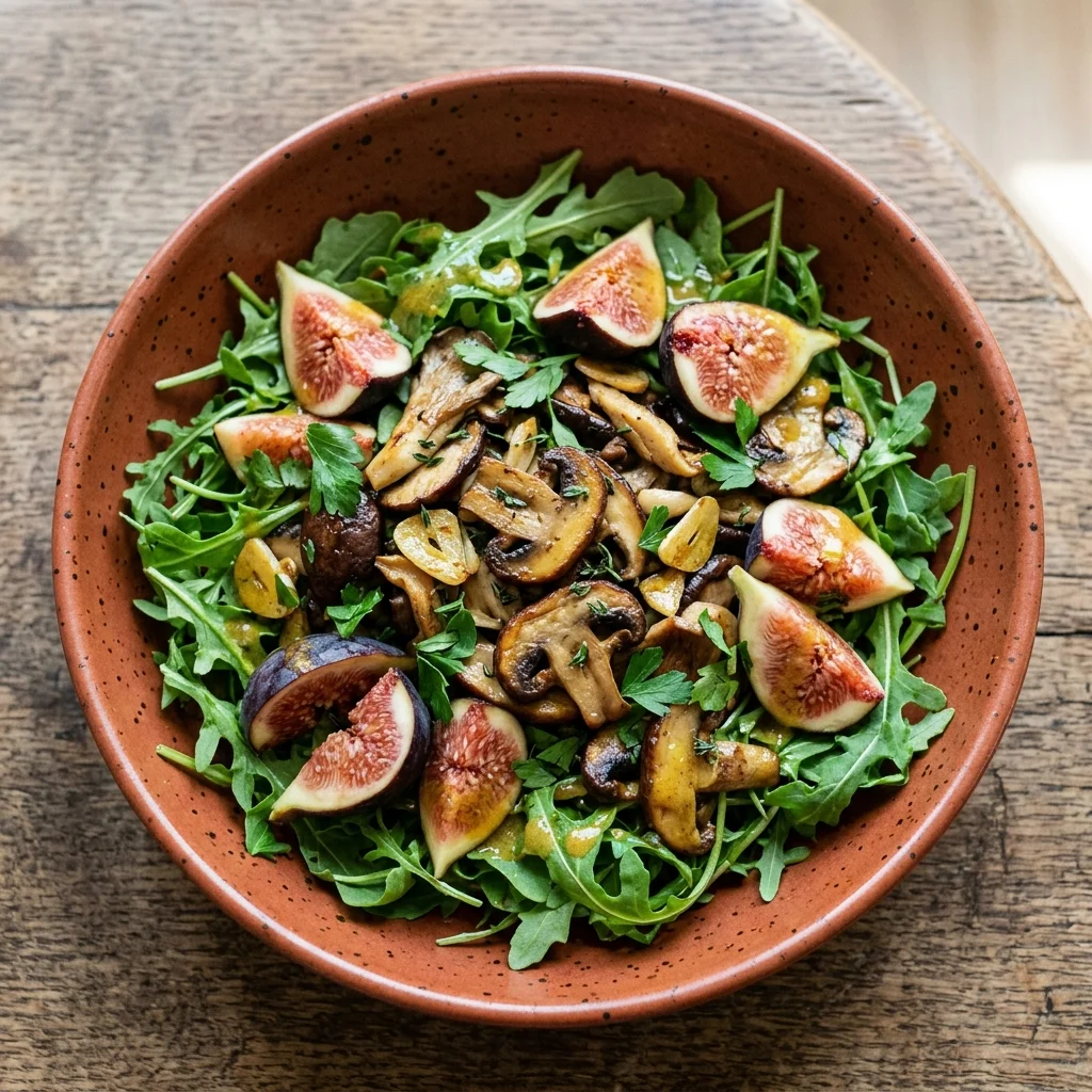 Fig & Mushroom Salad with Apple Cider Vinaigrette
