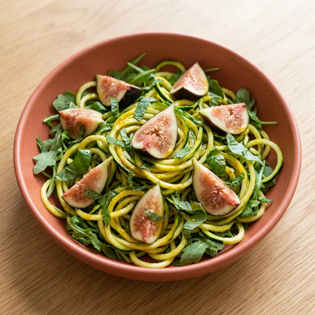 Fig & Zucchini Noodle Salad with Apple Cider Vinaigrette