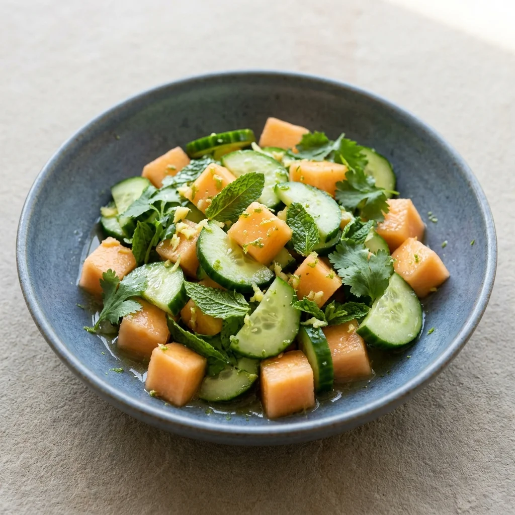 Ginger-Lime Cucumber Melon Salad