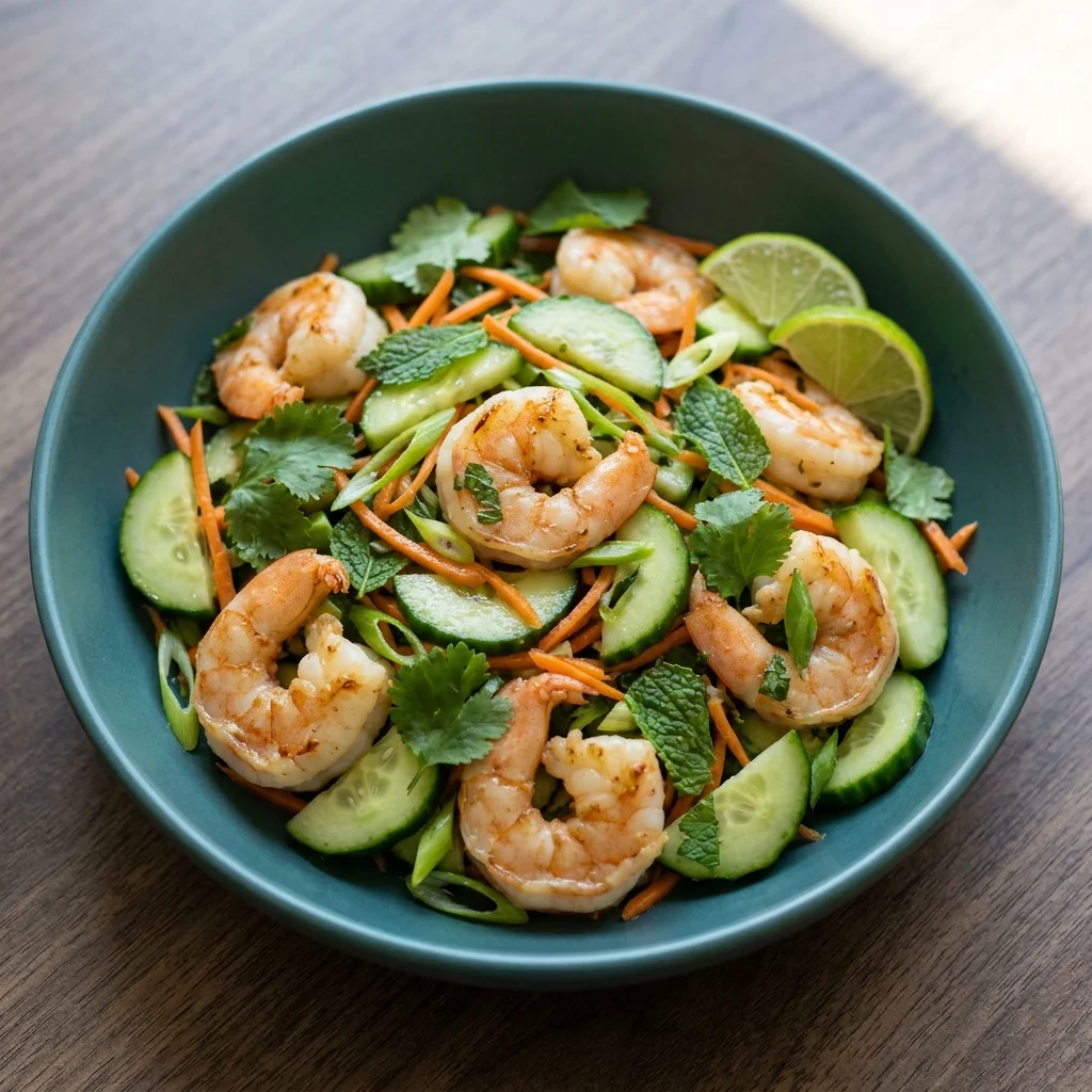Ginger-Lime Shrimp & Cucumber Salad
