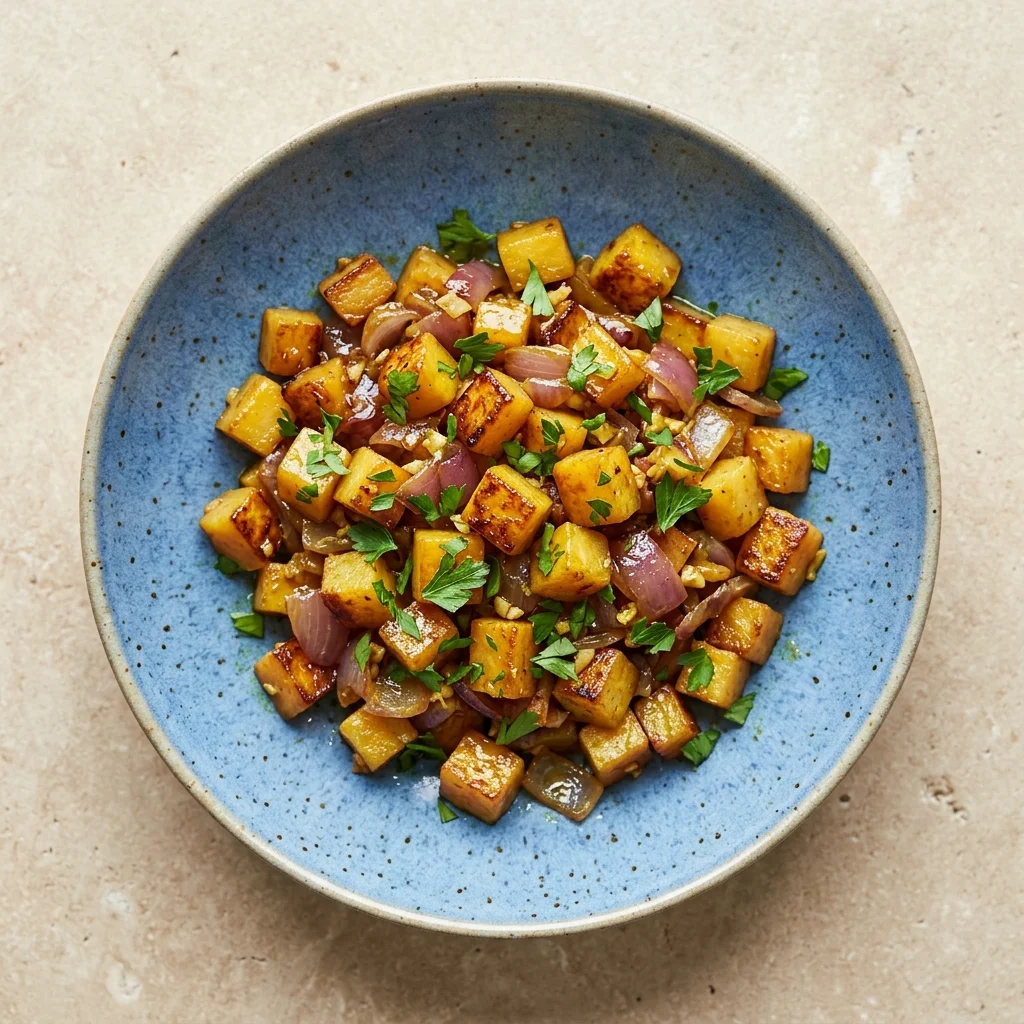 Rutabaga Hash with Apple Cider Vinegar Glaze