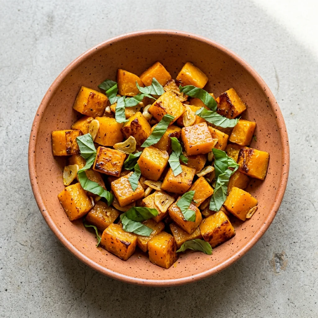 Roasted Butternut Squash with Fresh Basil