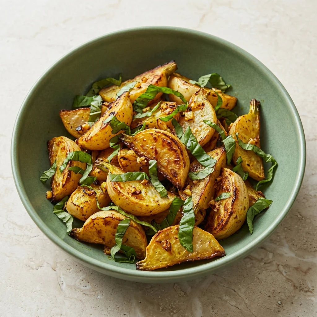 Herb-Roasted Turnips with Fresh Basil