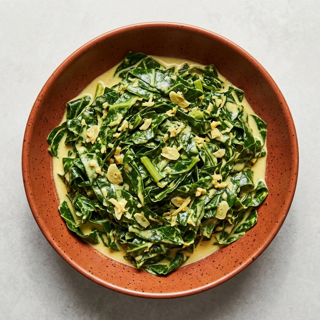 Coconut Cream Sautéed Collard Greens