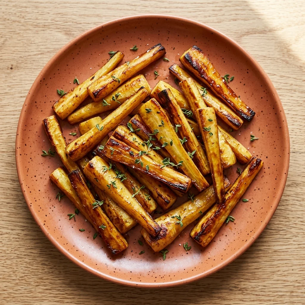 Maple & Apple Cider Roasted Parsnips