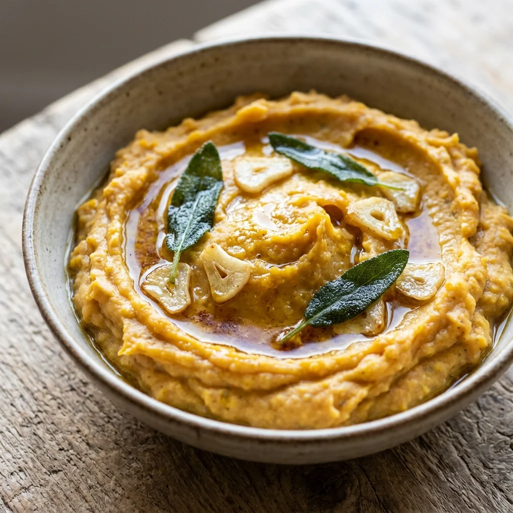 Mashed Sweet Potato with Sage Brown Coconut Oil