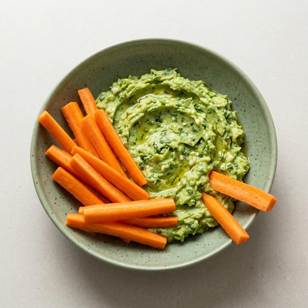 Carrot Sticks with Avocado Herb Dip