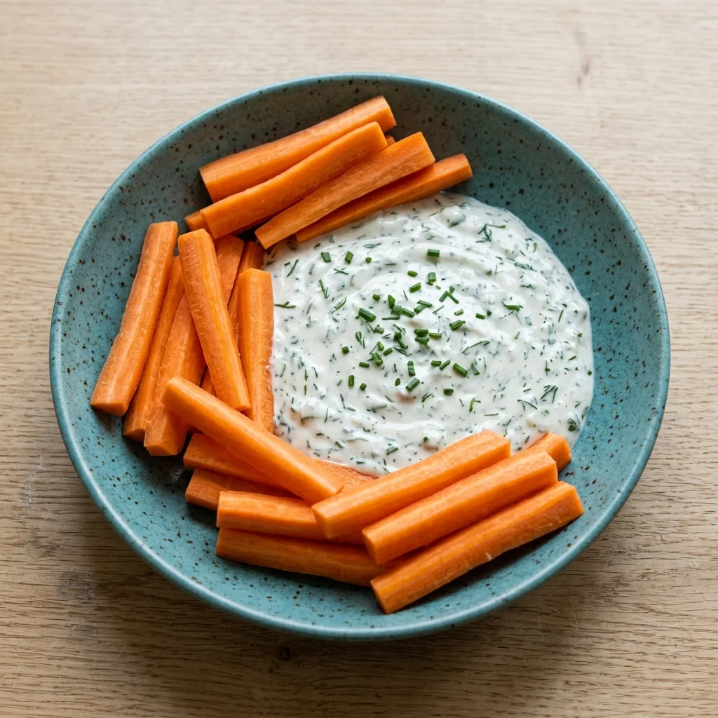 Carrot Sticks with Herb Coconut Ranch