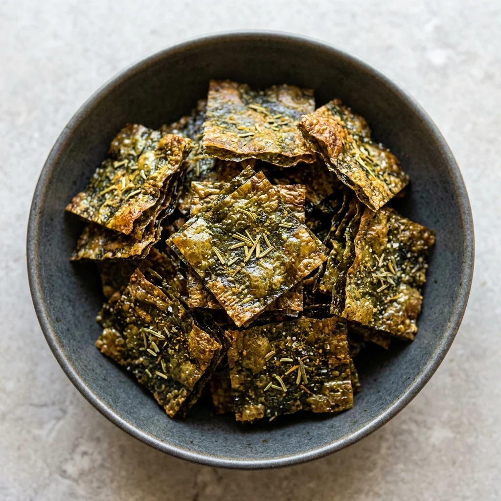 Garlic-Rosemary Seaweed Snack Squares