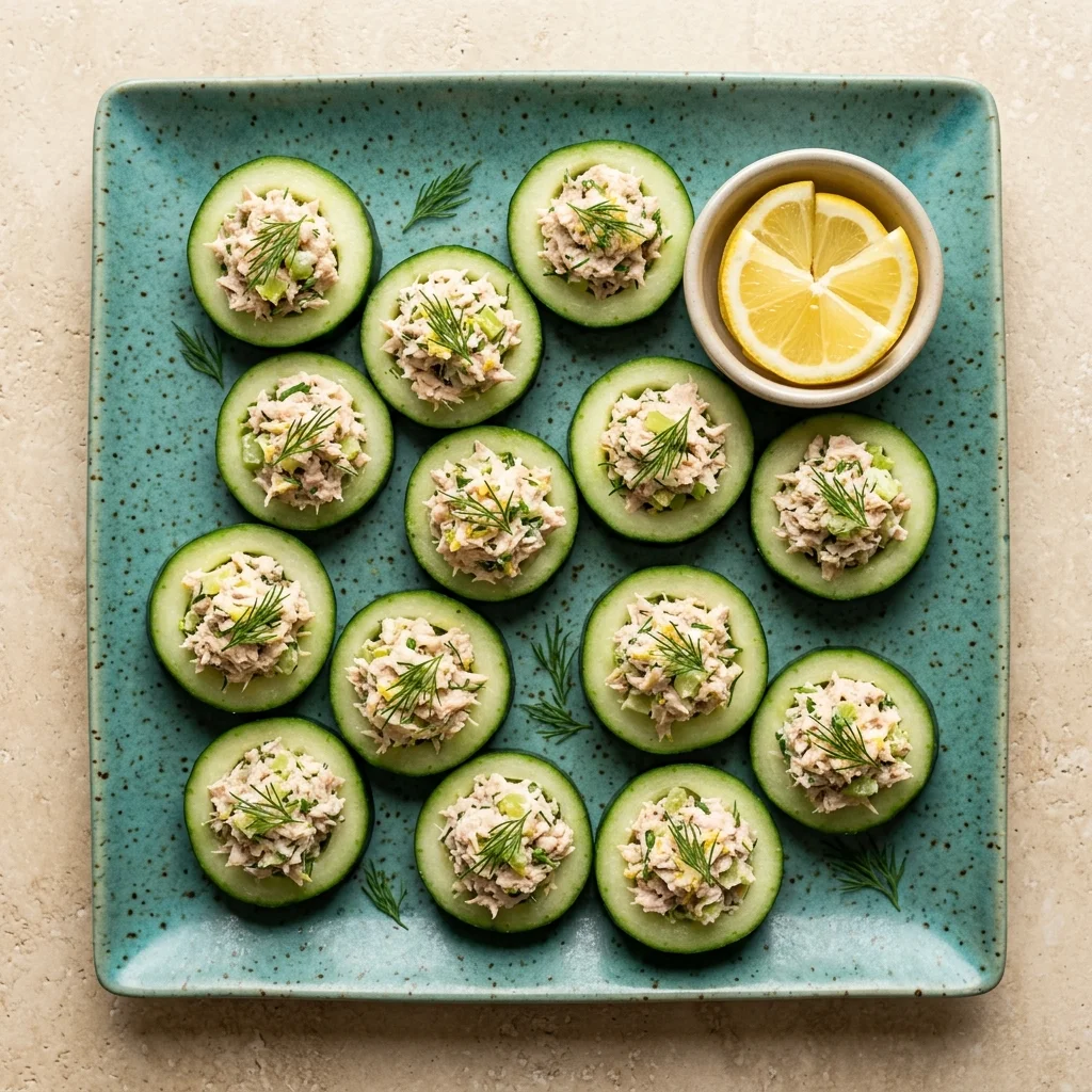 Lemon-Dill Tuna Cucumber Cups