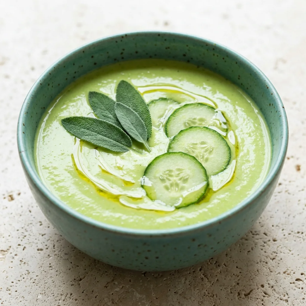 Apple, Avocado & Cucumber Gazpacho with Fresh Sage