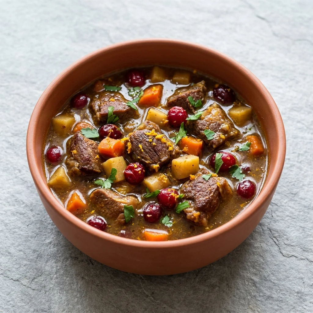 Cranberry-Orange Cinnamon Lamb Stew