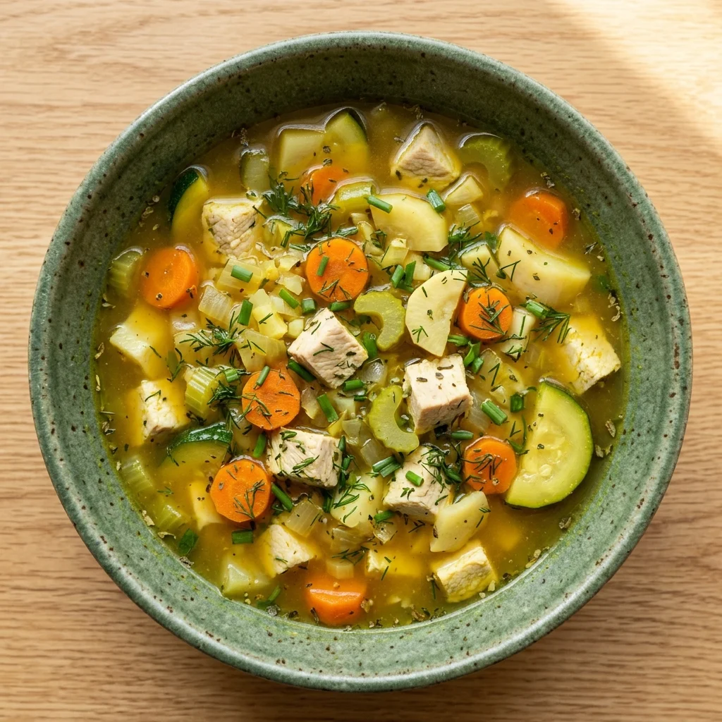 Turkey Vegetable Soup with Dill & Chive