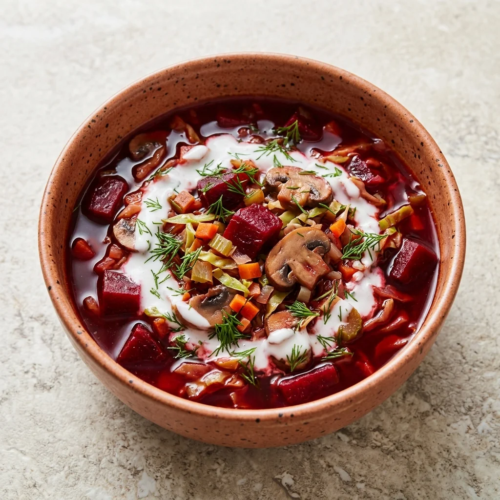 Roasted Beet & Mushroom Borscht