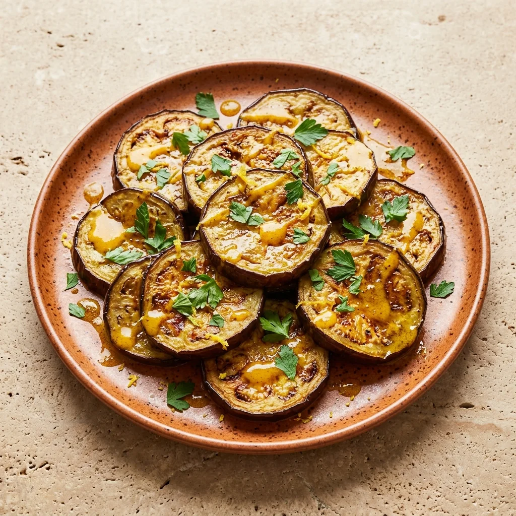 Lemon Eggplant Rounds with Turmeric and Cumin