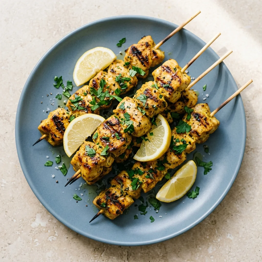 Lemon Herb Chicken Skewers with Turmeric-Cumin Finish