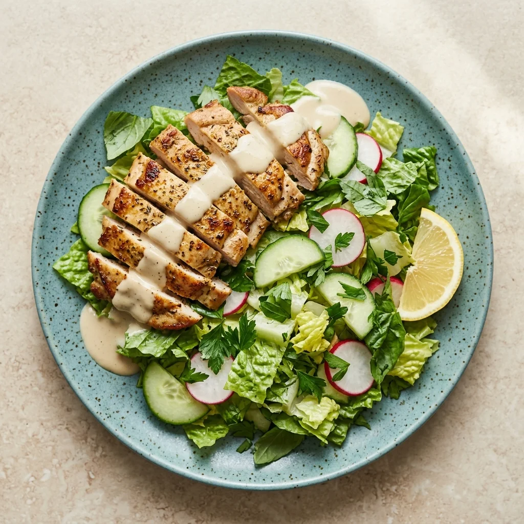 Basil & Oregano Chicken Shawarma Salad Plate