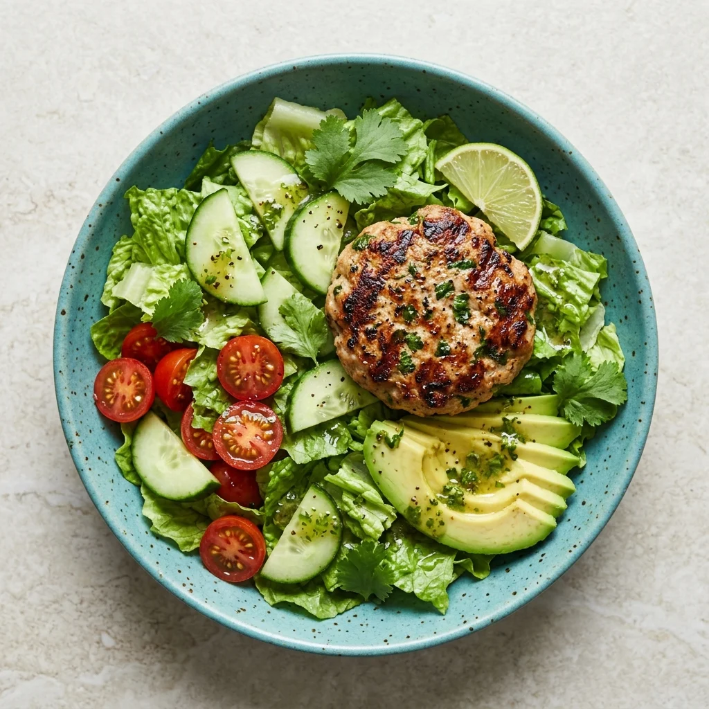 Cilantro Lime Turkey Burger Salad Bowl
