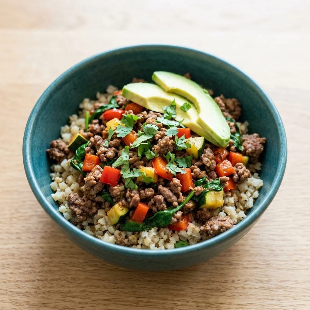 Beef and Cauliflower Rice Bowl