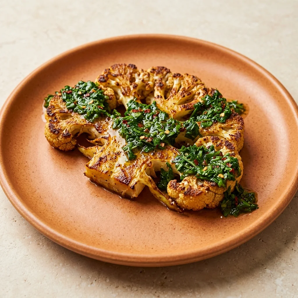 Cauliflower Steaks with Herb Sauce