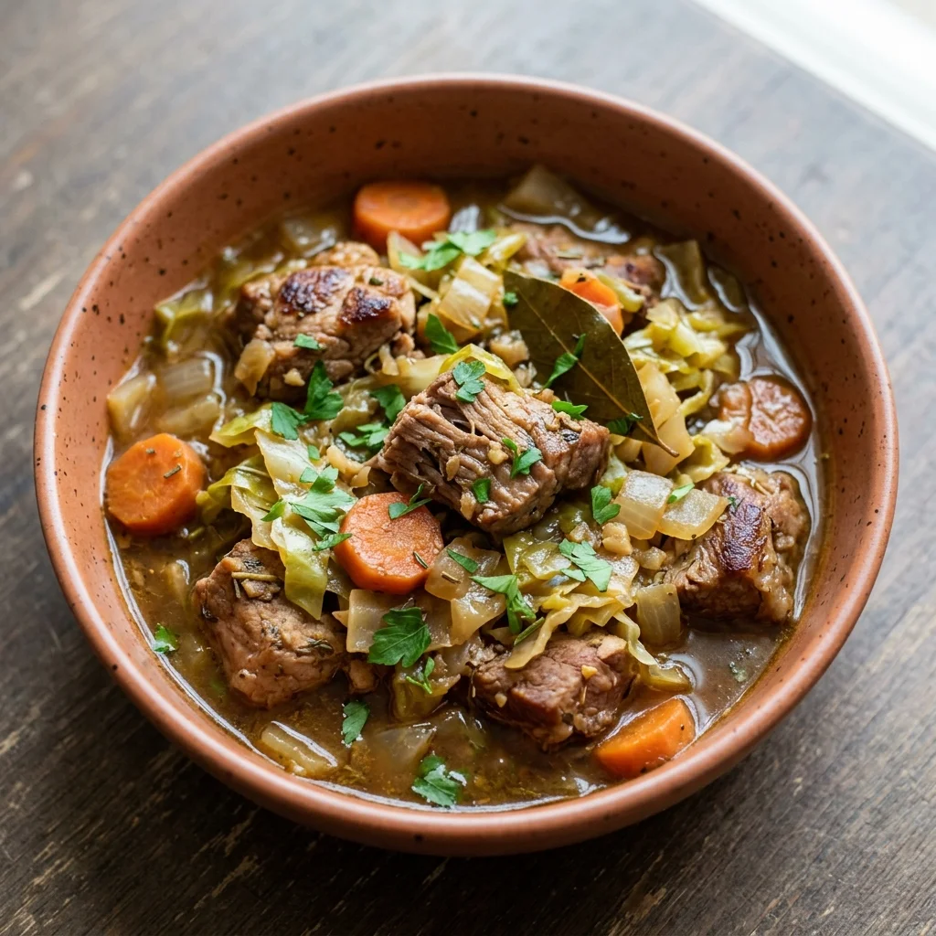 Crockpot Pork and Cabbage Stew