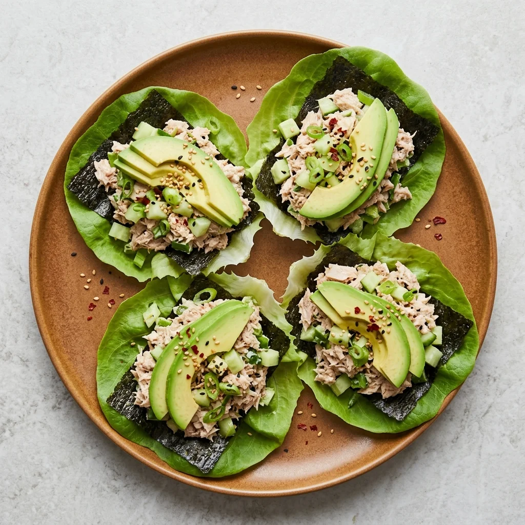 Tuna Nori Lettuce Wraps with Avocado