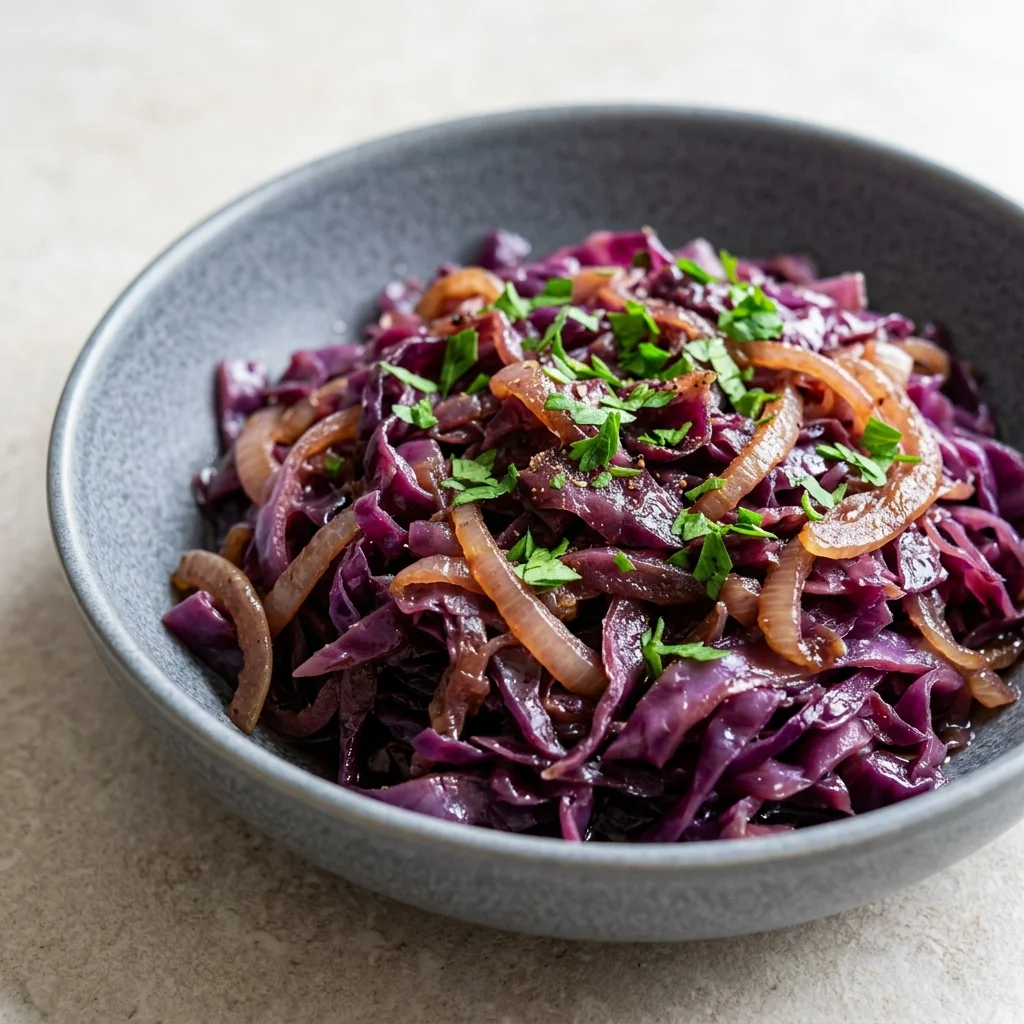 Braised Red Cabbage with Apple Cider Vinegar