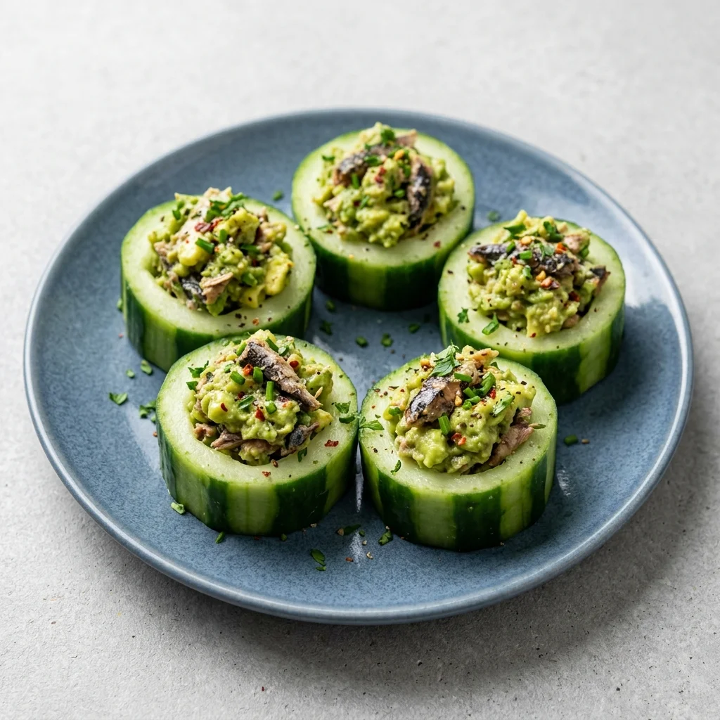 Sardine Avocado Cucumber Cups