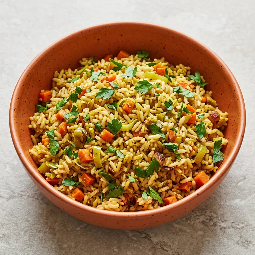 Ginger-Turmeric Brown Rice Pilaf with Carrots