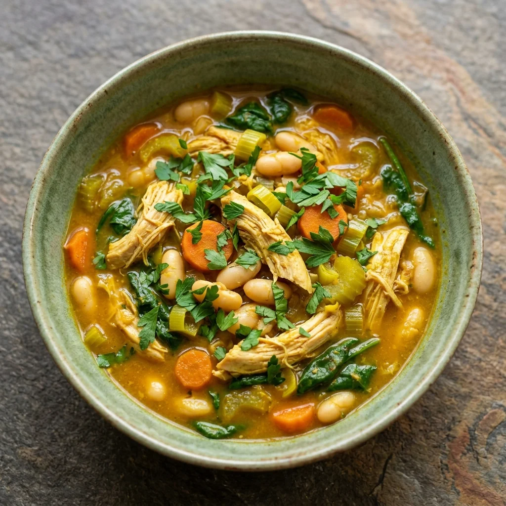 Ginger-Turmeric White Bean Chicken Stew
