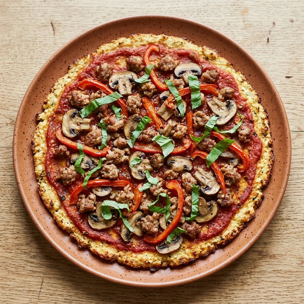 Paleo Cauliflower Crust Pizza