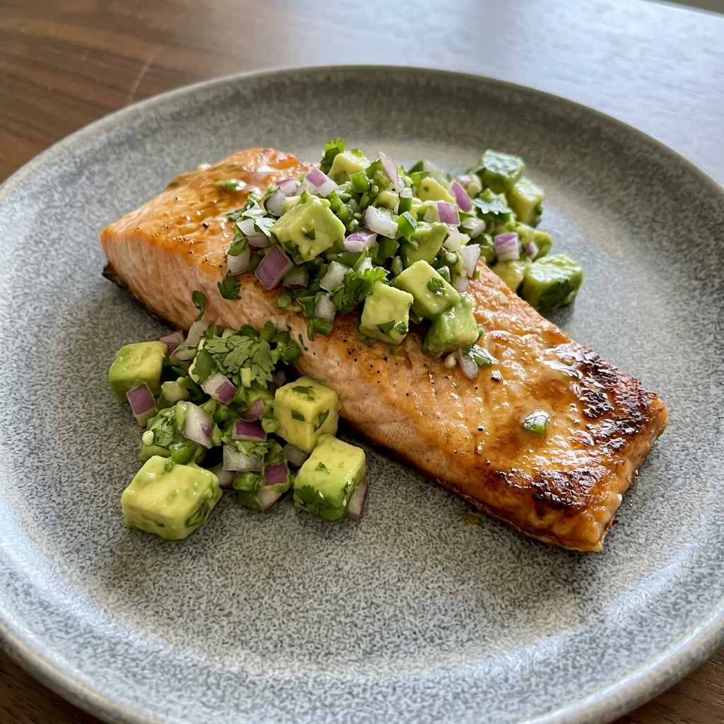 Paleo Coconut-Lime Salmon with Avocado Salsa