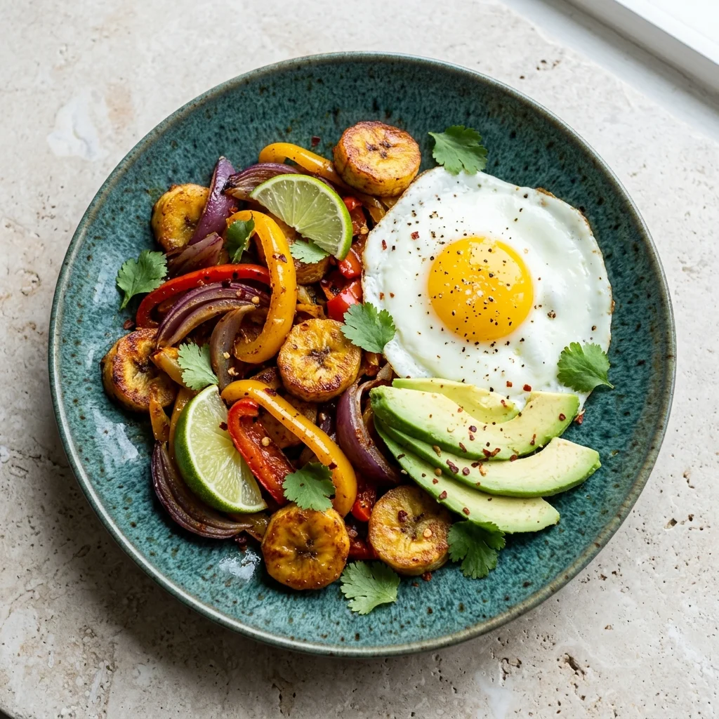 Paleo Roasted Pepper Plantain Breakfast Bowls