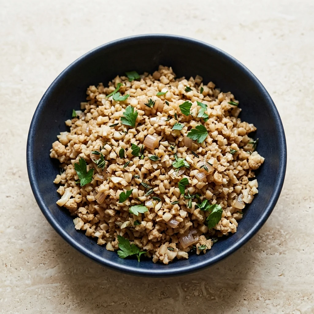 Paleo Balsamic-Thyme Cauliflower Rice Pilaf