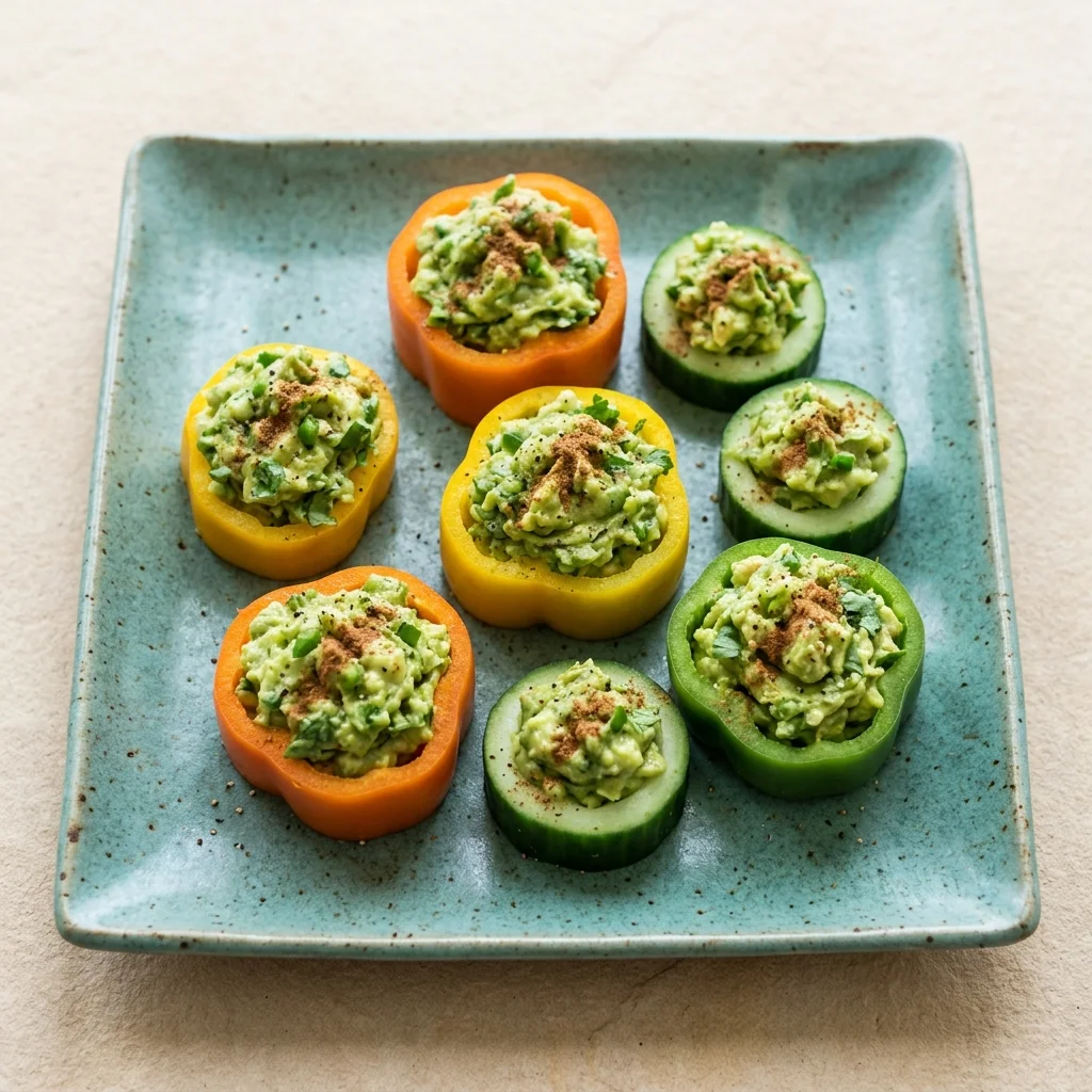 Paleo Cinnamon-Maple Guacamole Veggie Cups
