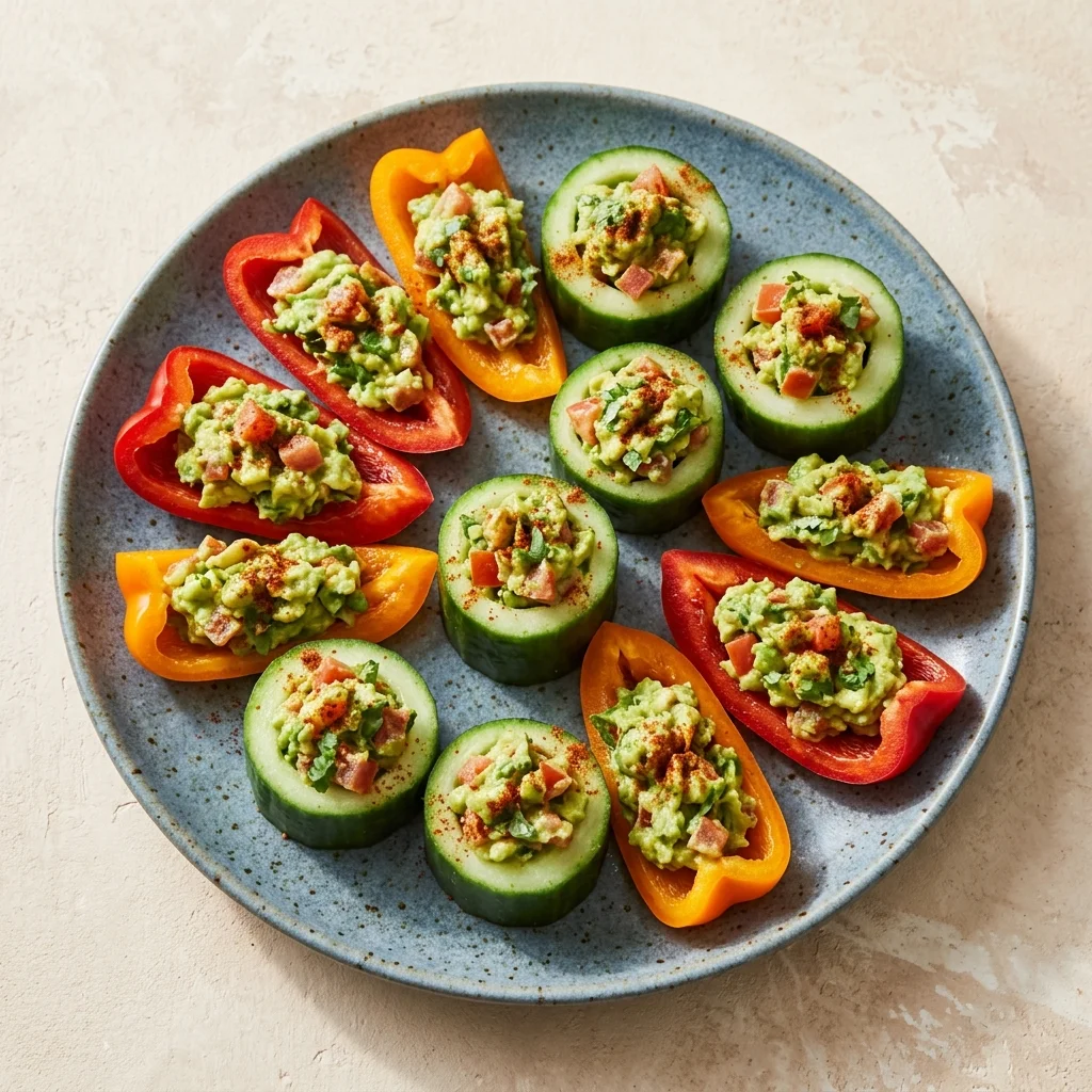Paleo Smoky Paprika Guacamole Veggie Cups
