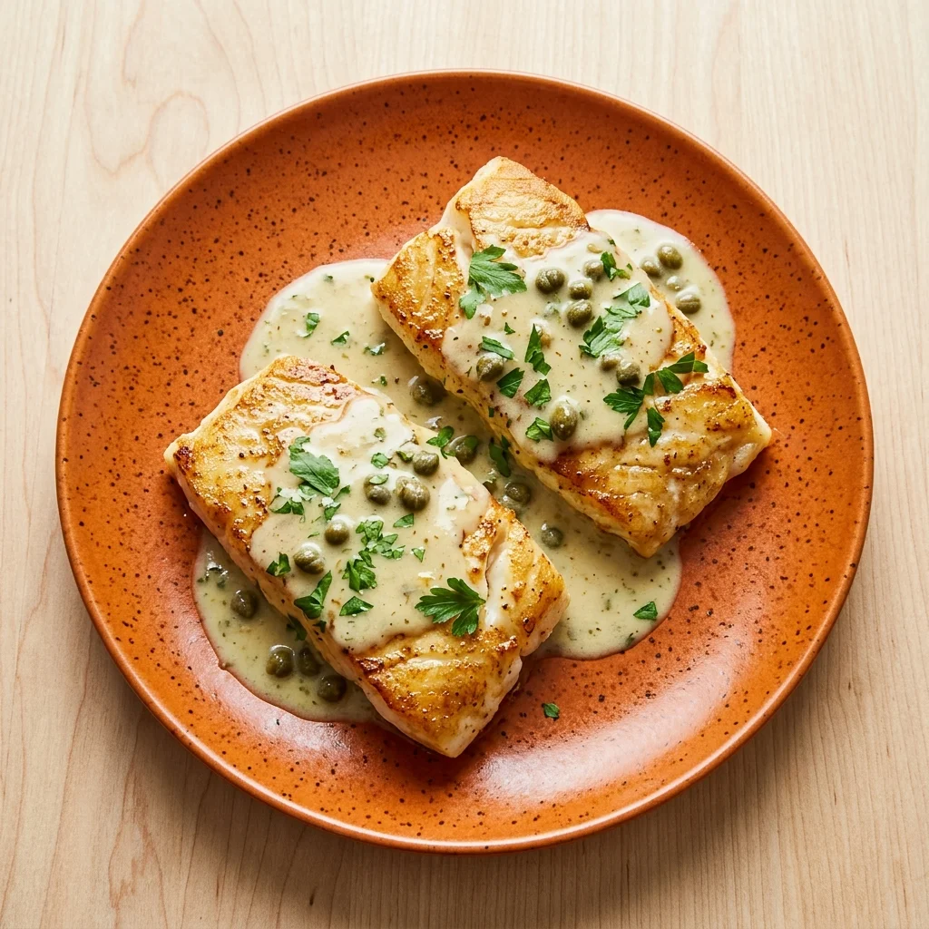 Whole30 Coconut-Lime Cod with Lemon Caper Sauce