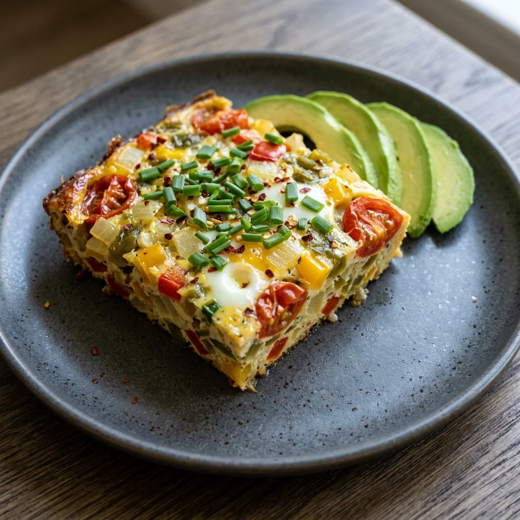 Whole30 Green Chile & Chive Egg Bake